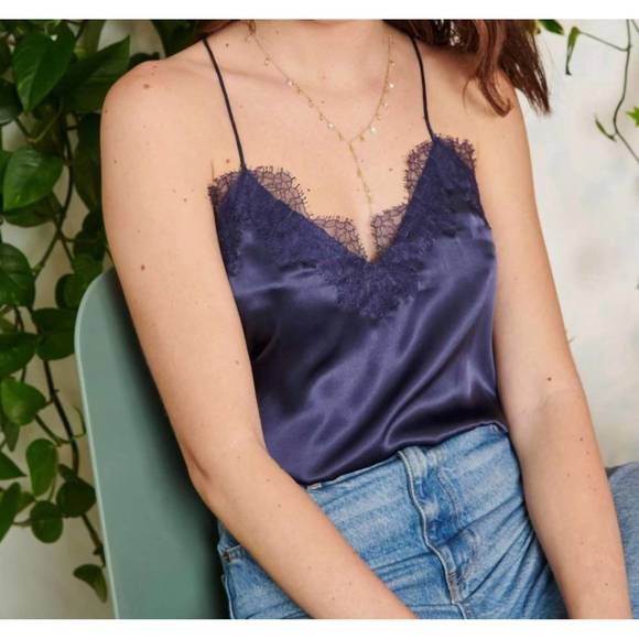 NEW CAMI NYC racer charmeuse cami in moonlit - Picture 4 of 4